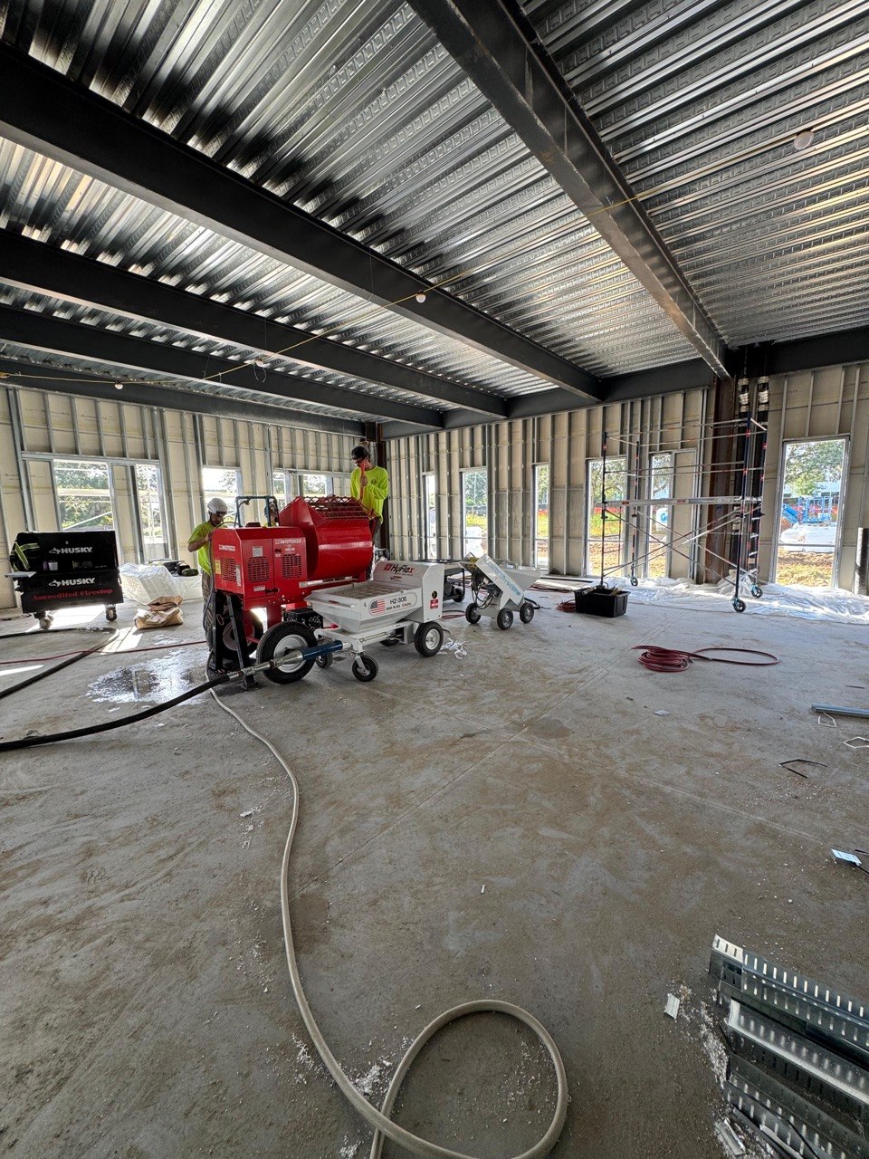 AFS crew on site with branded equipment