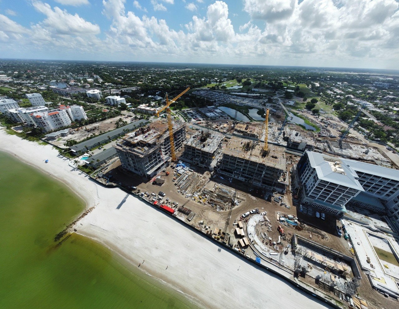 Aerial high-rise job site